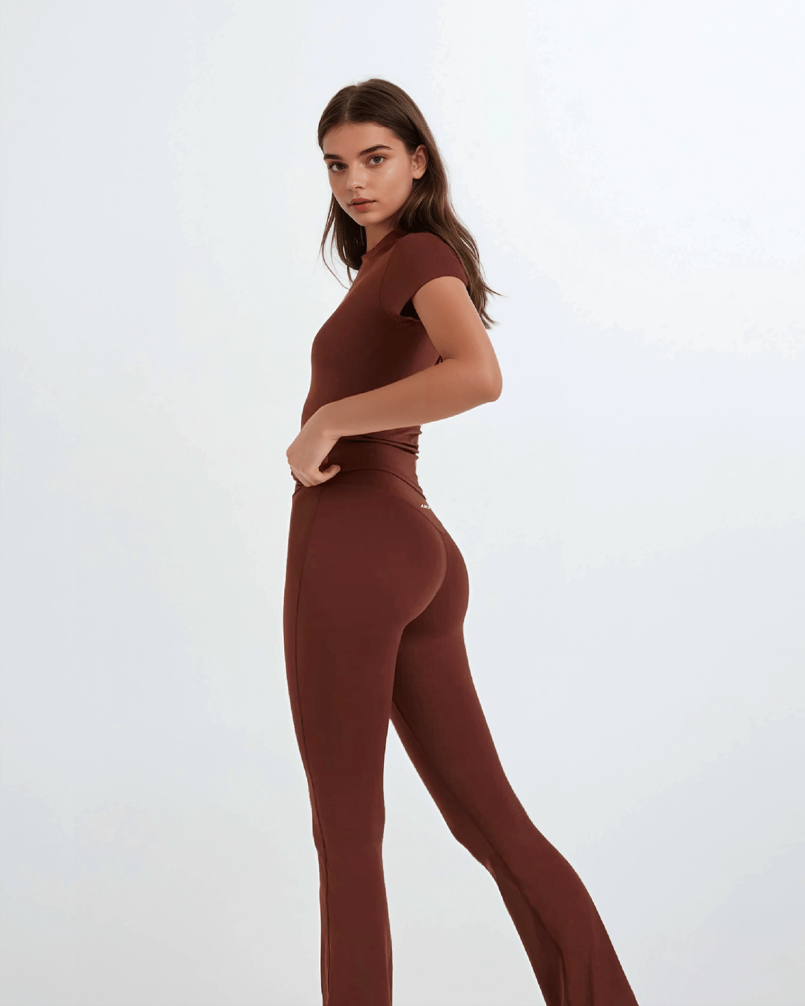 Align Fitted Tee - Coffee activewear by ANCARTA – Australian athleisure brand