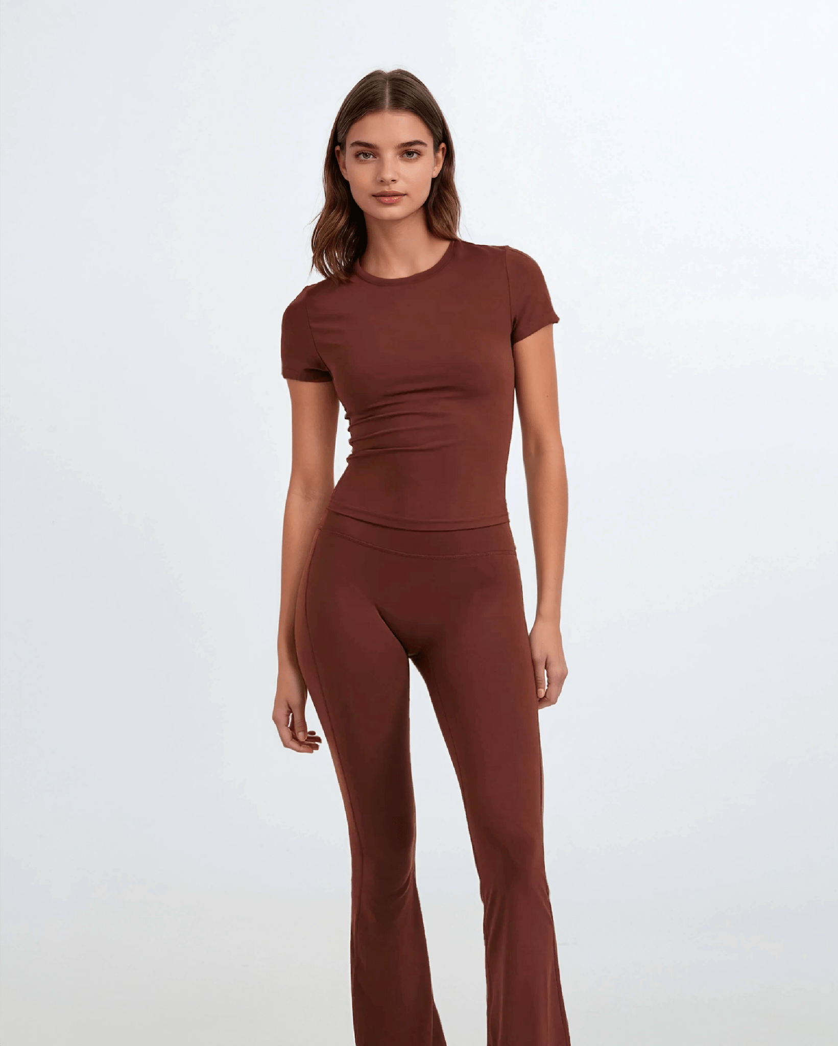 Align Fitted Tee - Coffee activewear by ANCARTA – Australian athleisure brand