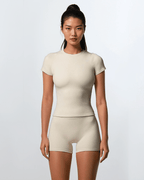 Align Fitted Tee - White activewear by ANCARTA – Australian athleisure brand