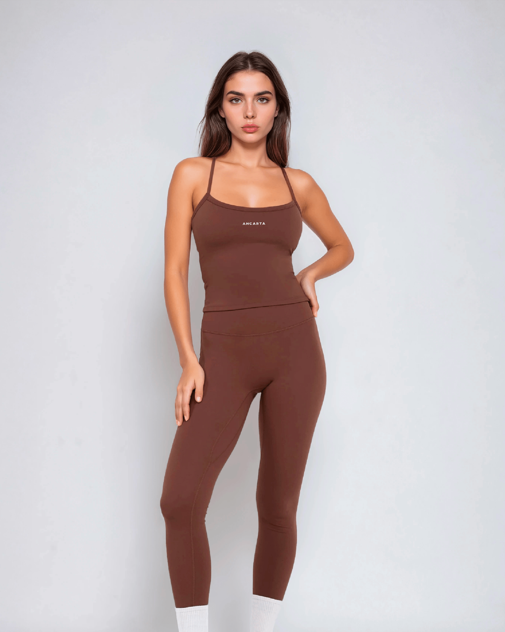 Align Leggings – Coffee activewear by ANCARTA – Australian athleisure brand