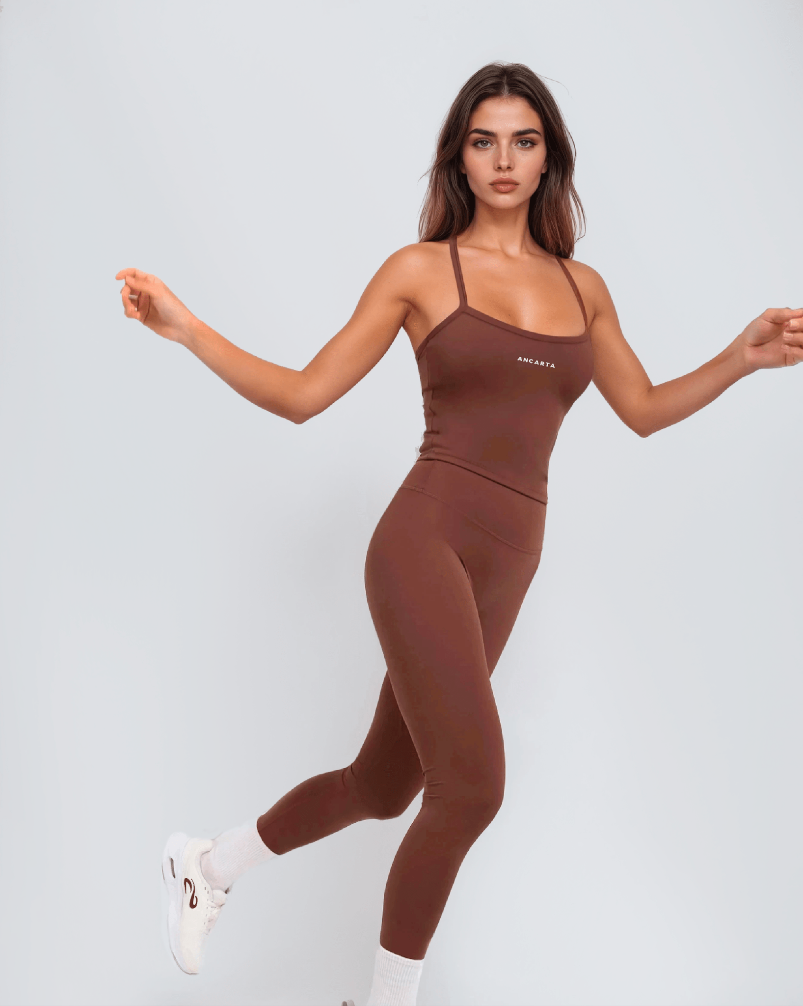 Align Leggings – Coffee activewear by ANCARTA – Australian athleisure brand
