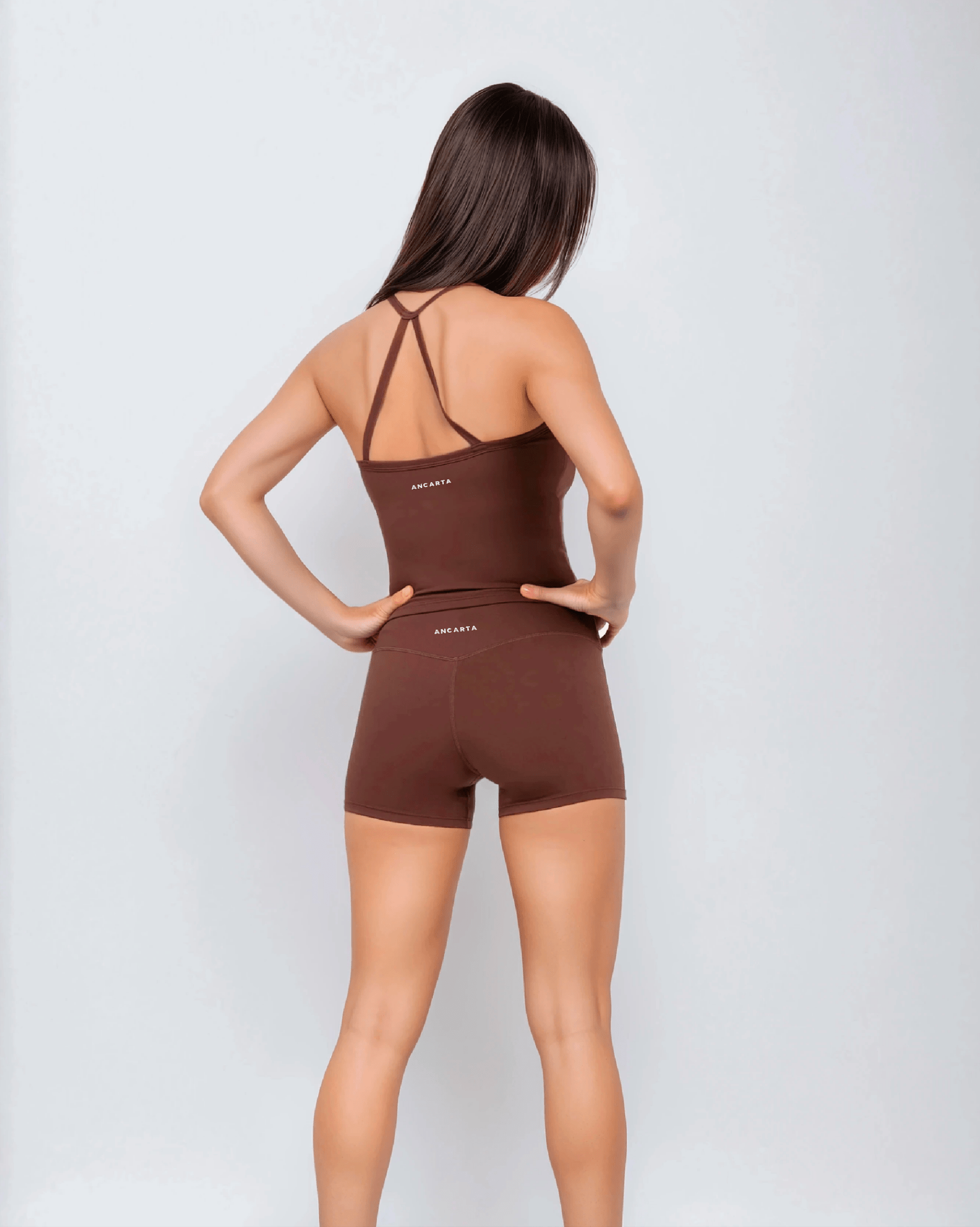 Align Shorts – Coffee activewear by ANCARTA – Australian athleisure brand