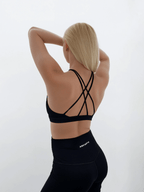 Core Cross Back Bra – Black activewear by ANCARTA – Australian athleisure brand