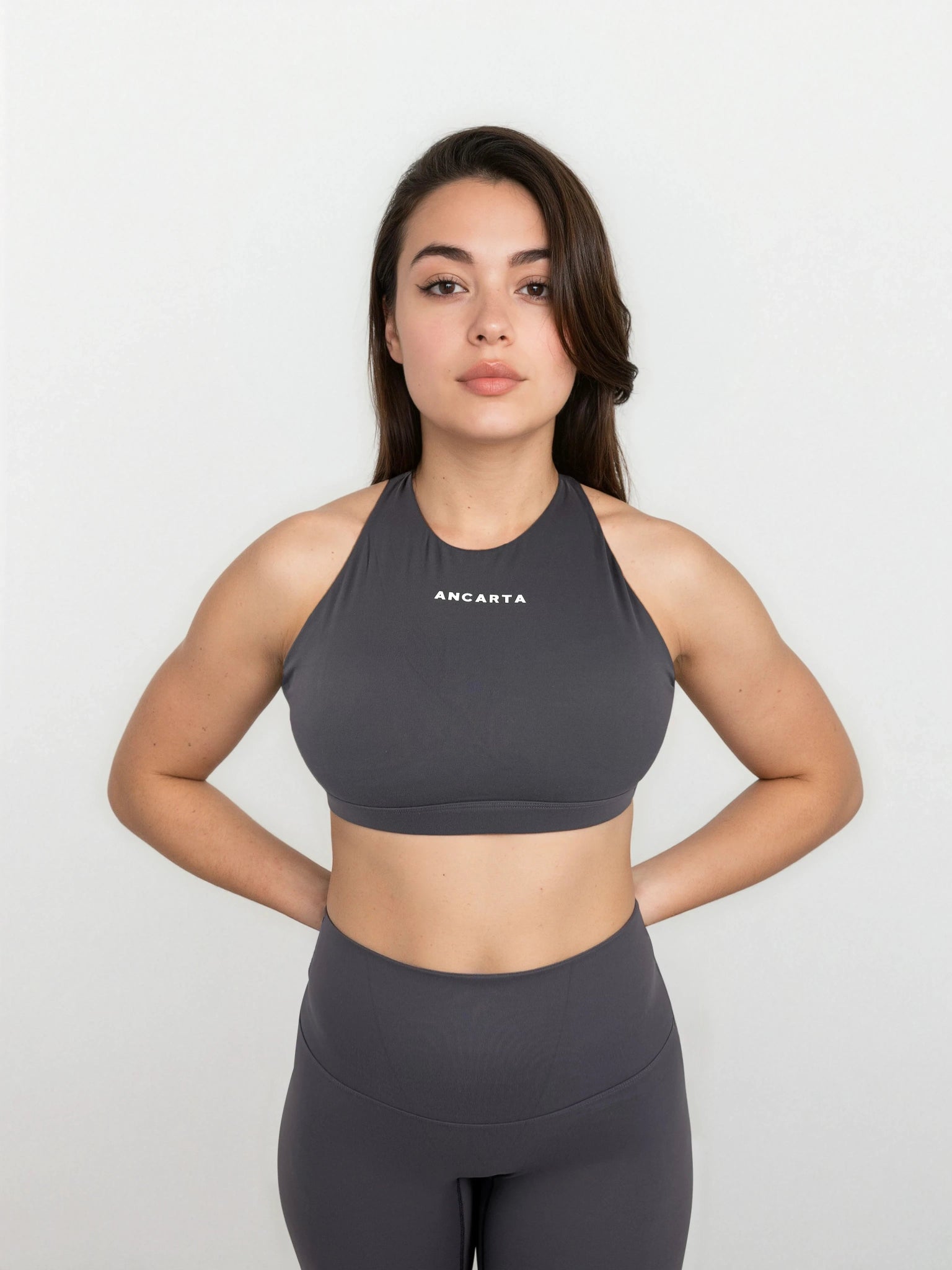 Core Cross Back Bra – Dove Grey activewear by ANCARTA – Australian athleisure brand