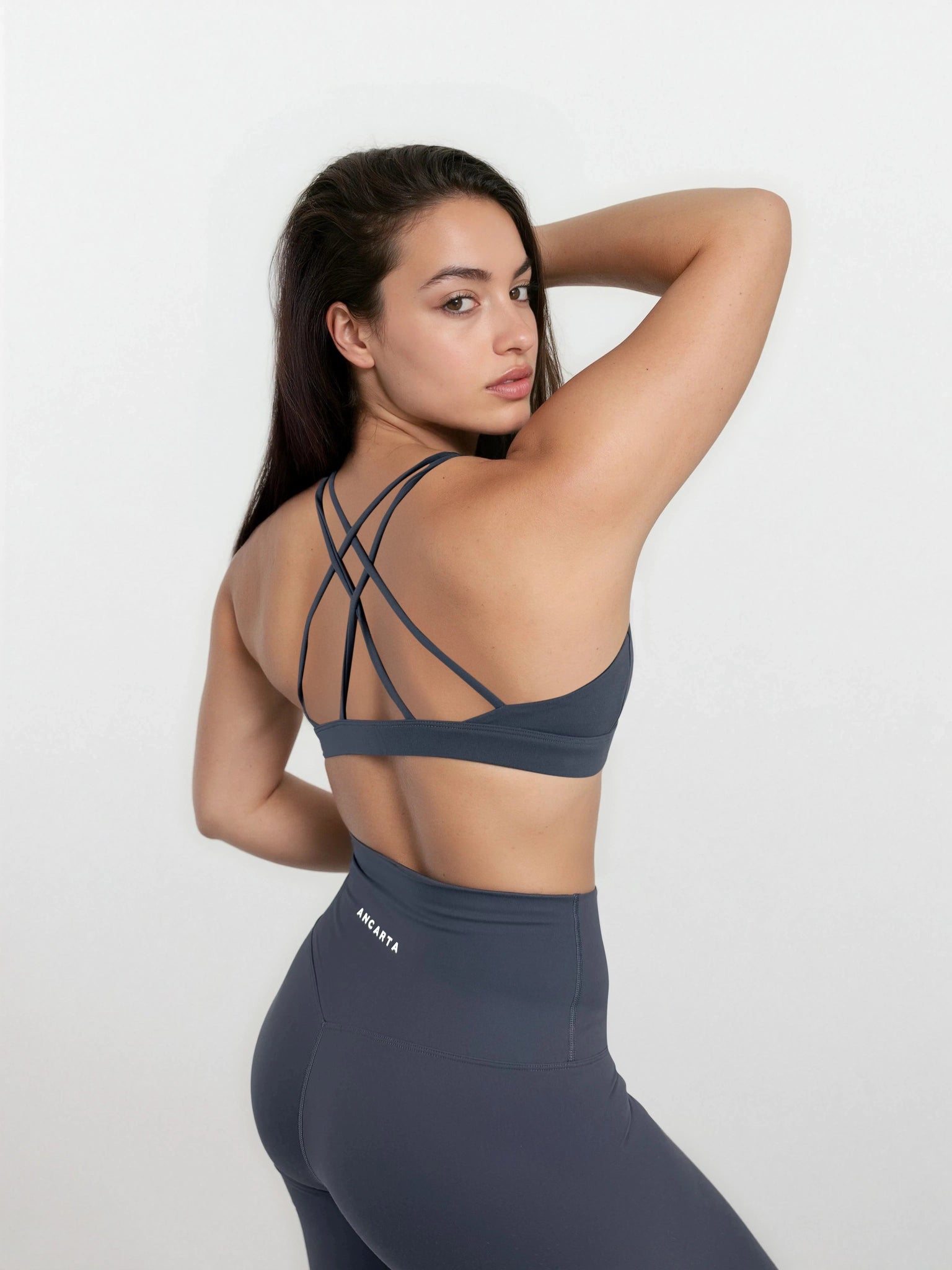 Core Cross Back Bra – Dove Grey activewear by ANCARTA – Australian athleisure brand