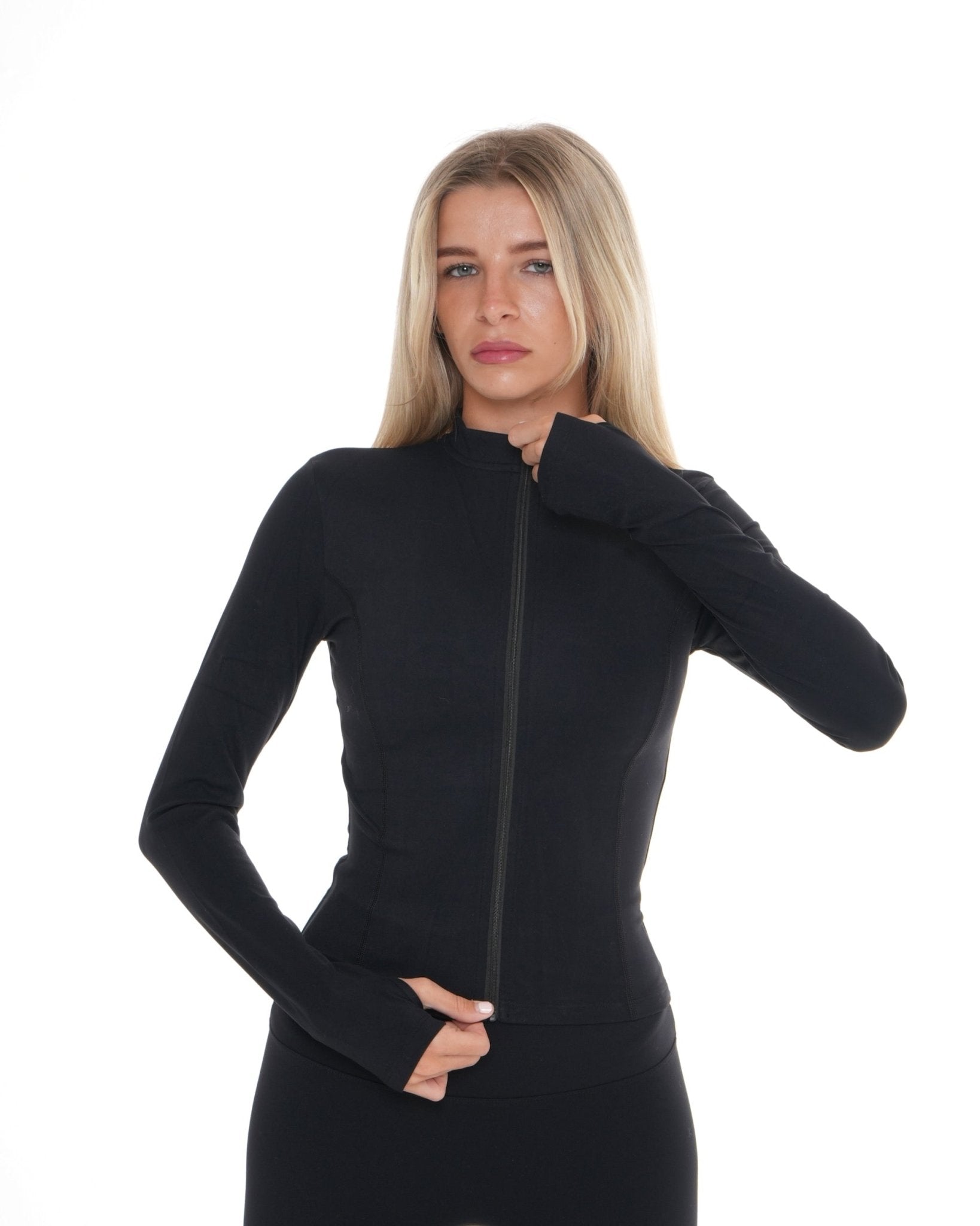 Core Long Sleeve Zip Up - Black activewear by ANCARTA – Australian athleisure brand