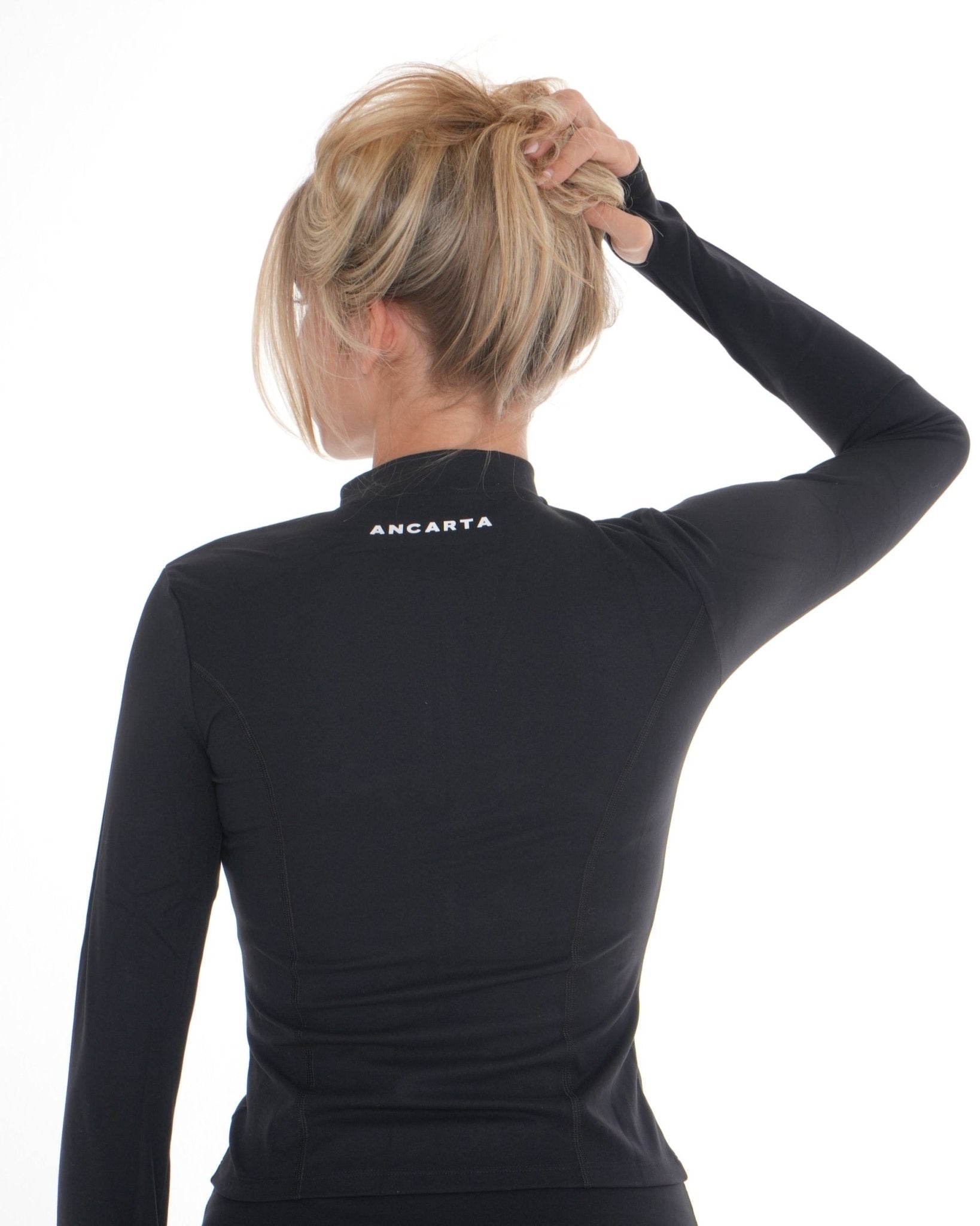 Core Long Sleeve Zip Up - Black activewear by ANCARTA – Australian athleisure brand
