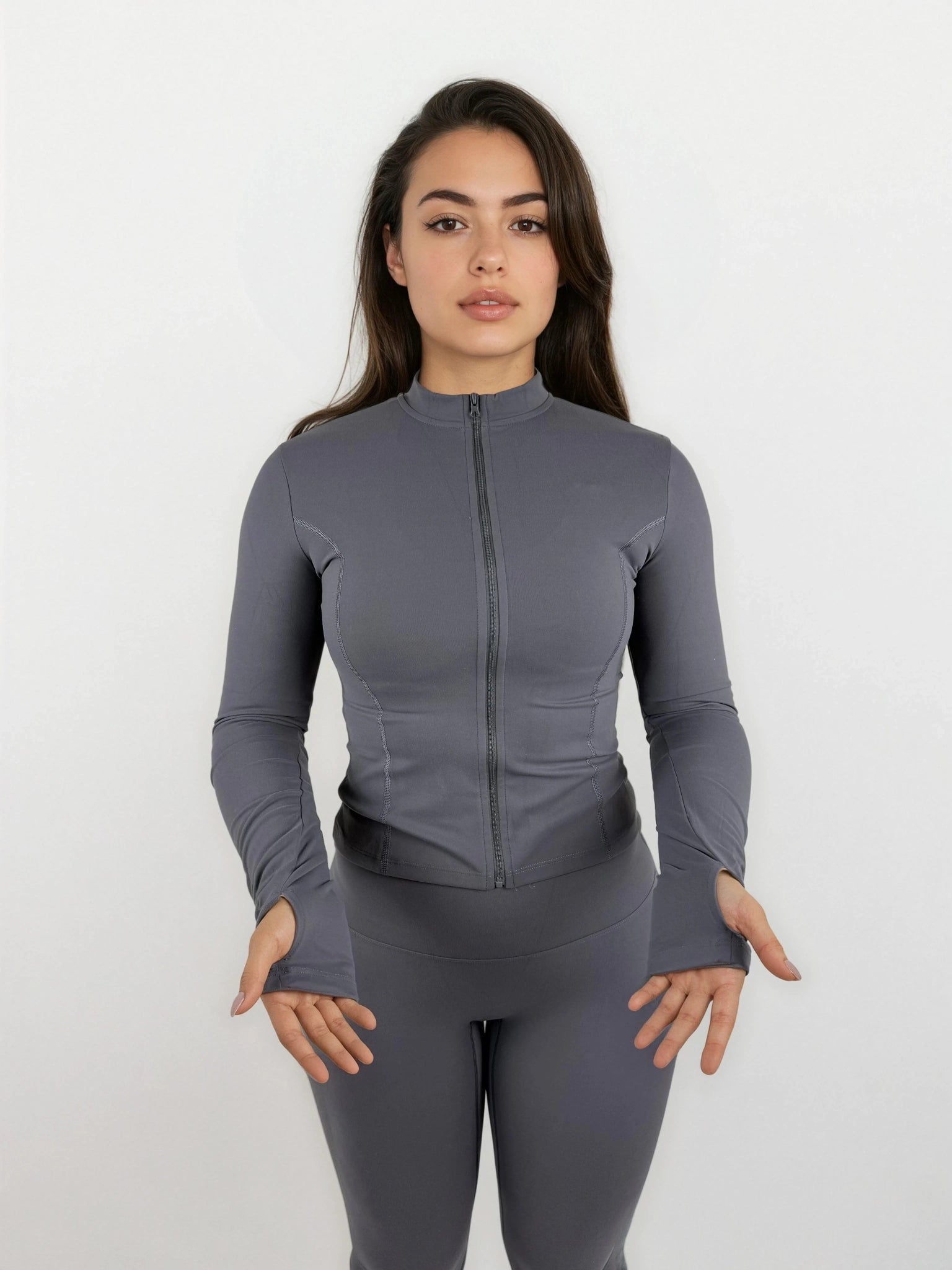 Core Long Sleeve Zip Up - Dove Grey activewear by ANCARTA – Australian athleisure brand