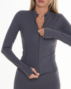 Core Long Sleeve Zip Up - Dove Grey activewear by ANCARTA – Australian athleisure brand