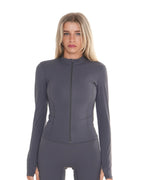 Core Long Sleeve Zip Up - Dove Grey activewear by ANCARTA – Australian athleisure brand