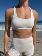 Edge Bra – Soft Cream activewear by ANCARTA – Australian athleisure brand