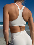 Edge Bra – Soft Cream activewear by ANCARTA – Australian athleisure brand