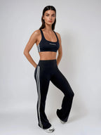 Edge Flared Leggings – Jet Black activewear by ANCARTA – Australian athleisure brand