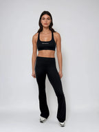 Edge Flared Leggings – Jet Black activewear by ANCARTA – Australian athleisure brand