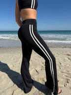 Edge Flared Leggings – Jet Black activewear by ANCARTA – Australian athleisure brand