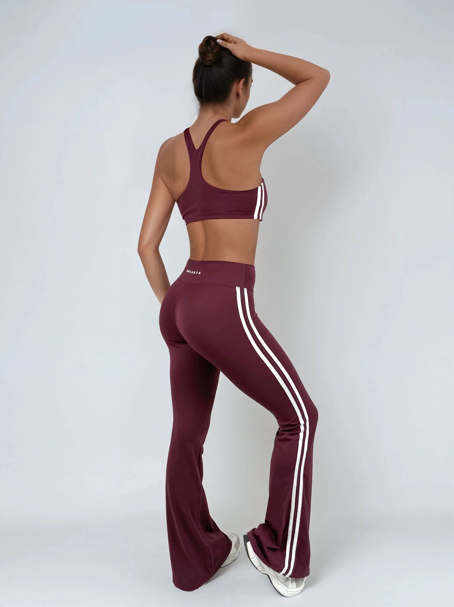 Edge Flared Leggings – Maroon activewear by ANCARTA – Australian athleisure brand