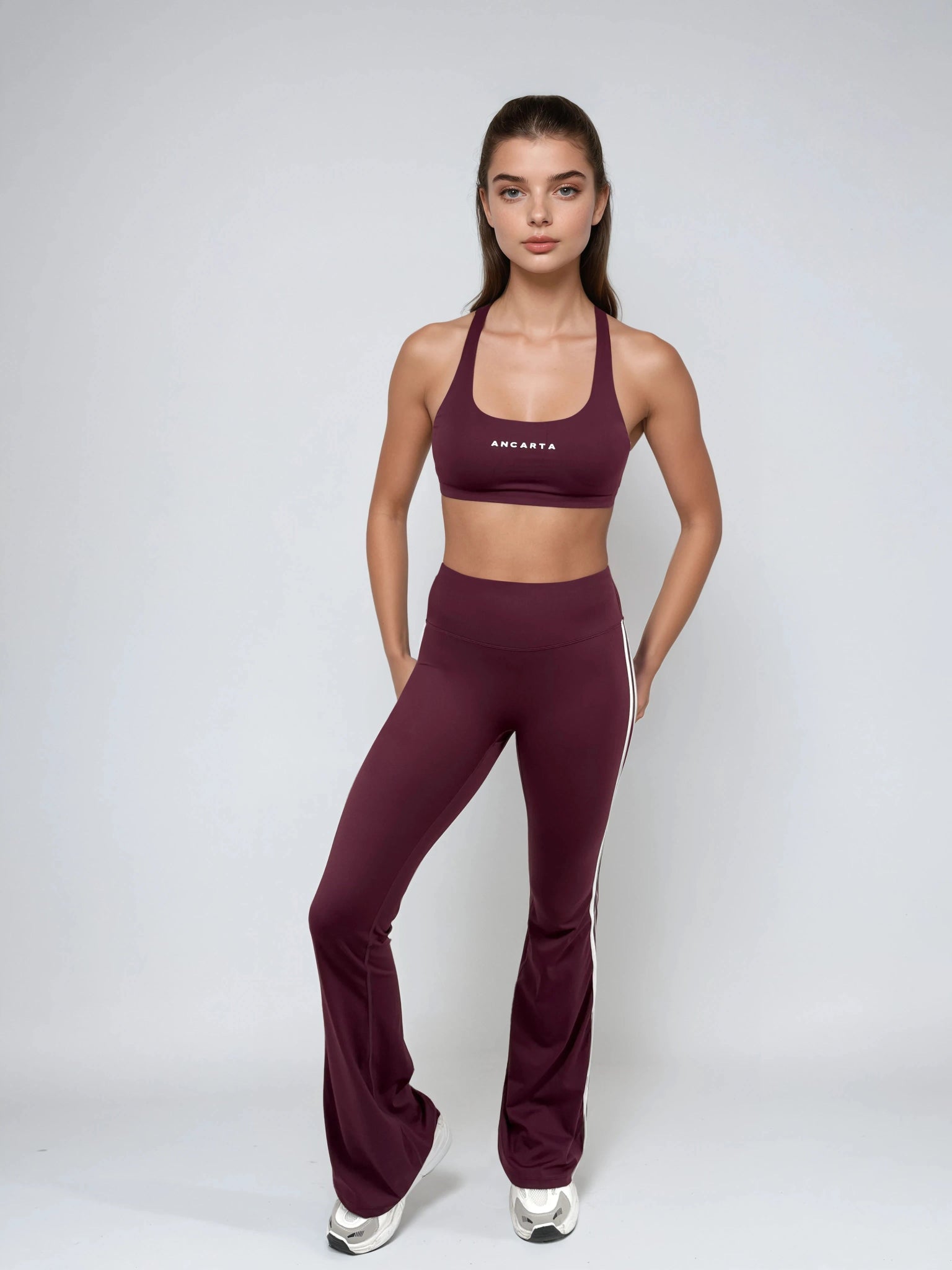Edge Flared Leggings – Maroon activewear by ANCARTA – Australian athleisure brand