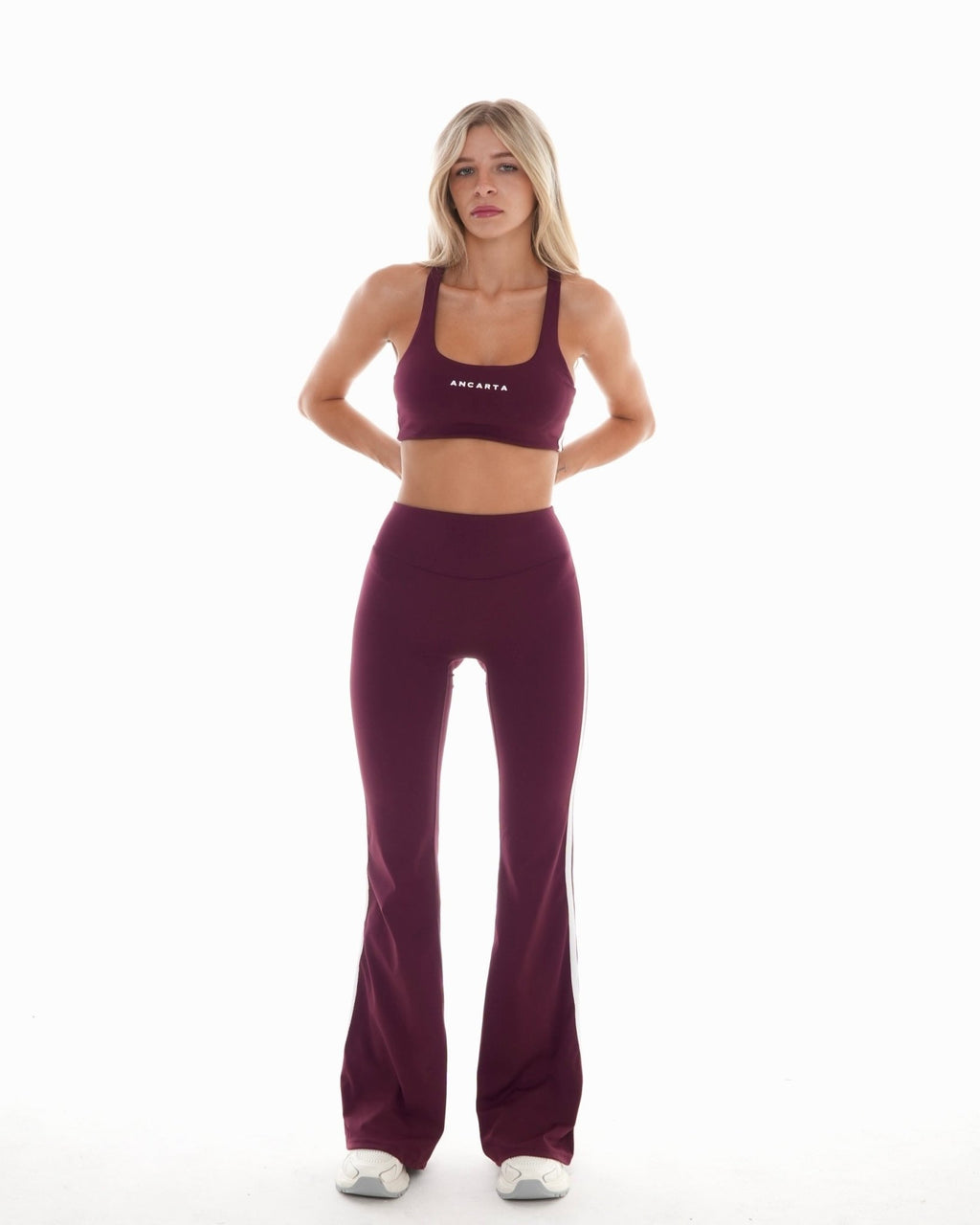 Edge Flared Leggings – Maroon activewear by ANCARTA – Australian athleisure brand