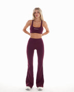 Edge Flared Leggings – Maroon activewear by ANCARTA – Australian athleisure brand