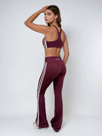 Edge Flared Leggings – Maroon activewear by ANCARTA – Australian athleisure brand