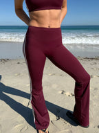 Edge Flared Leggings – Maroon activewear by ANCARTA – Australian athleisure brand