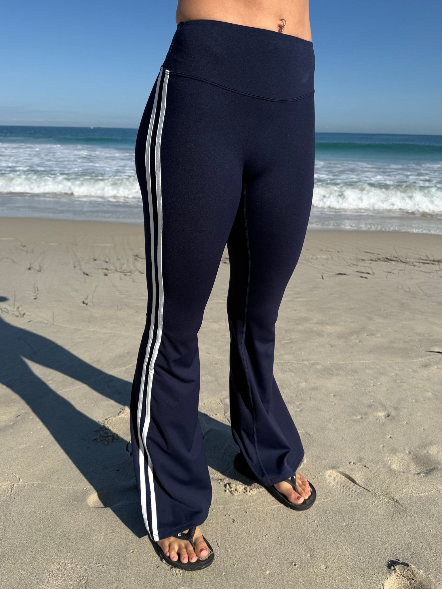 Edge Flared Leggings – Midnight Navy activewear by ANCARTA – Australian athleisure brand