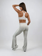 Edge Flared Leggings – Soft Cream activewear by ANCARTA – Australian athleisure brand