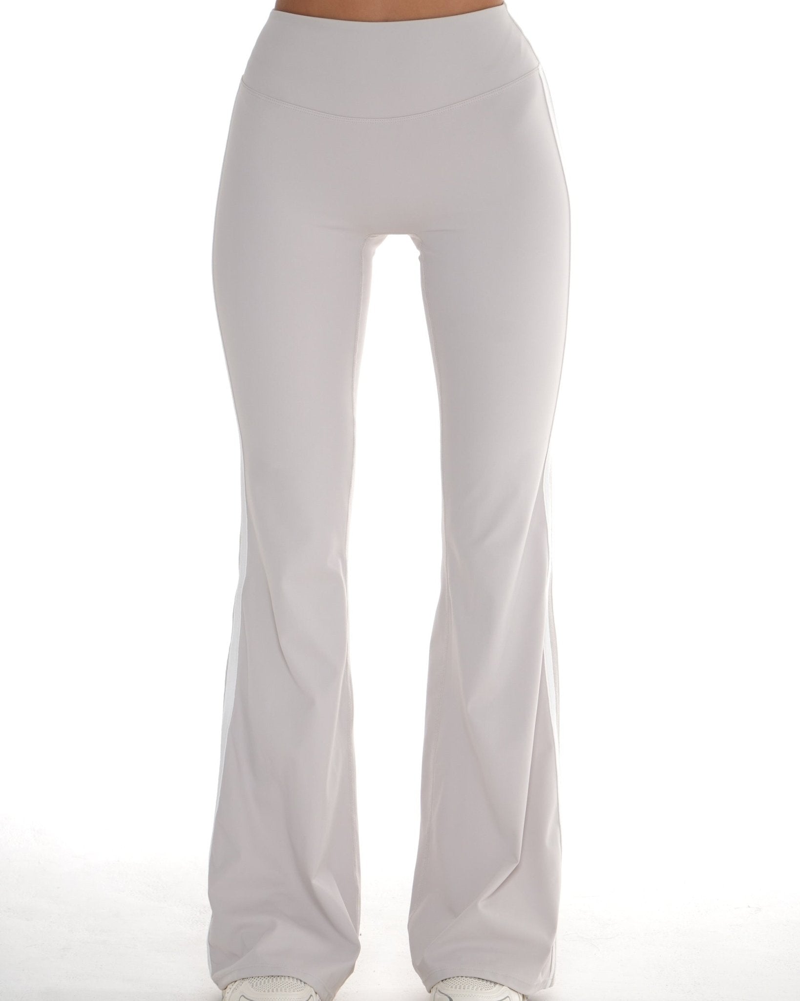 Edge Flared Leggings – Soft Cream activewear by ANCARTA – Australian athleisure brand