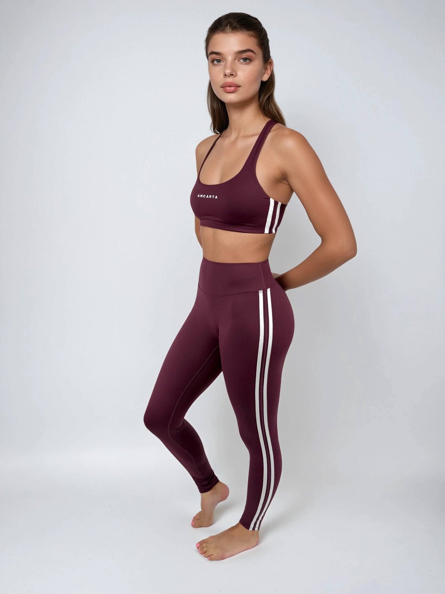 Edge Leggings – Maroon activewear by ANCARTA – Australian athleisure brand