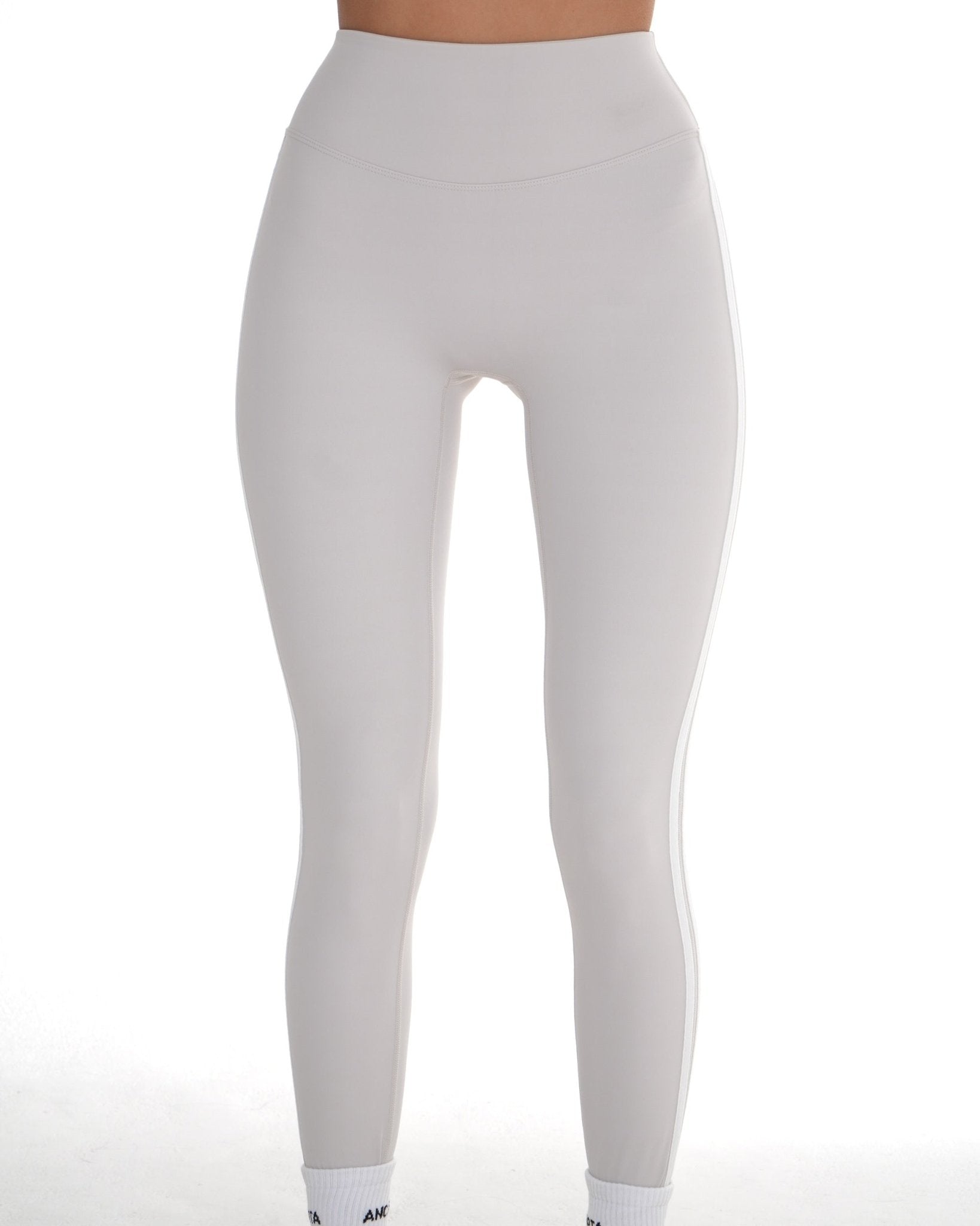 Edge Leggings – Soft Cream activewear by ANCARTA – Australian athleisure brand