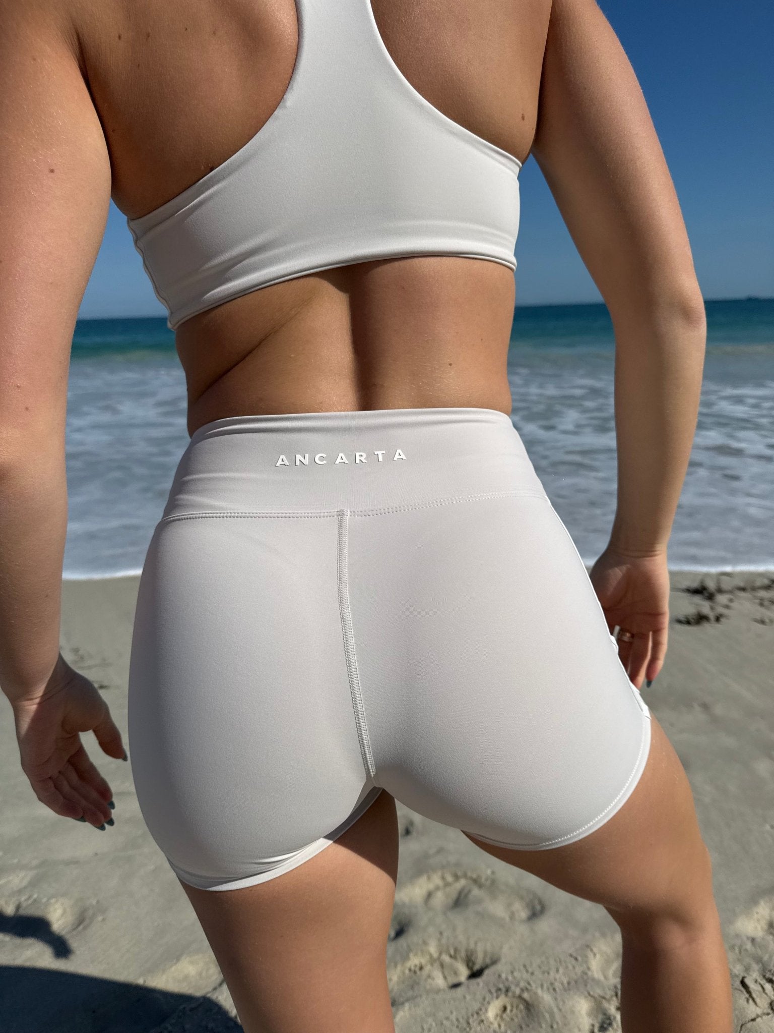 Edge Shorts – Soft Cream activewear by ANCARTA – Australian athleisure brand