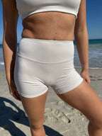 Edge Shorts – Soft Cream activewear by ANCARTA – Australian athleisure brand