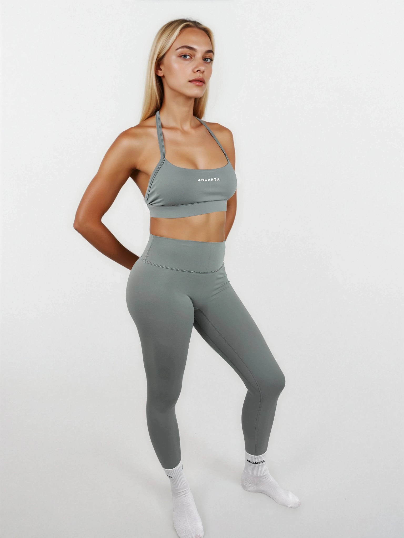 Macy Leggings – Sage Grey activewear by ANCARTA – Australian athleisure brand