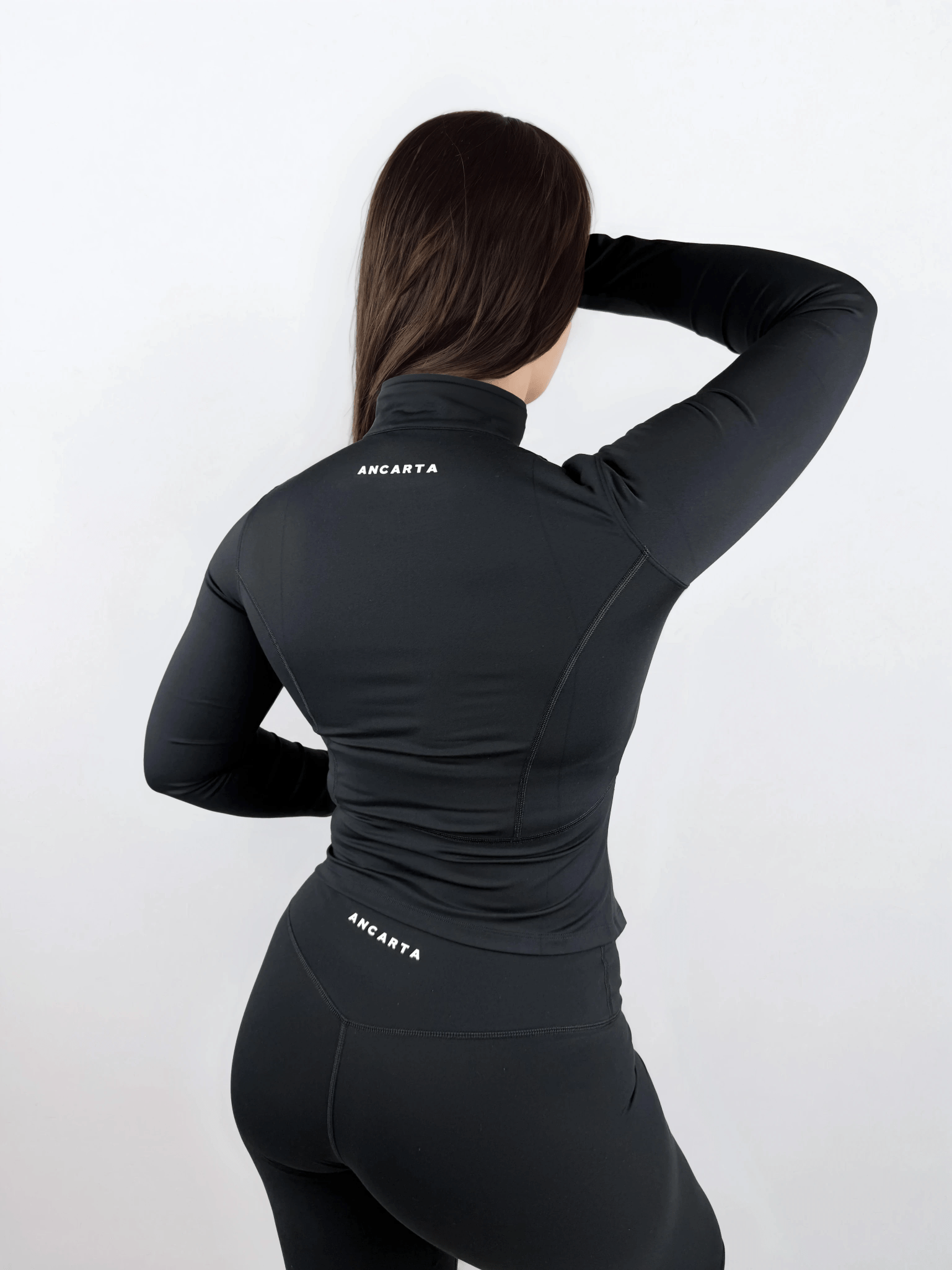 Macy Long Sleeve Zip Up - Black activewear by ANCARTA – Australian athleisure brand