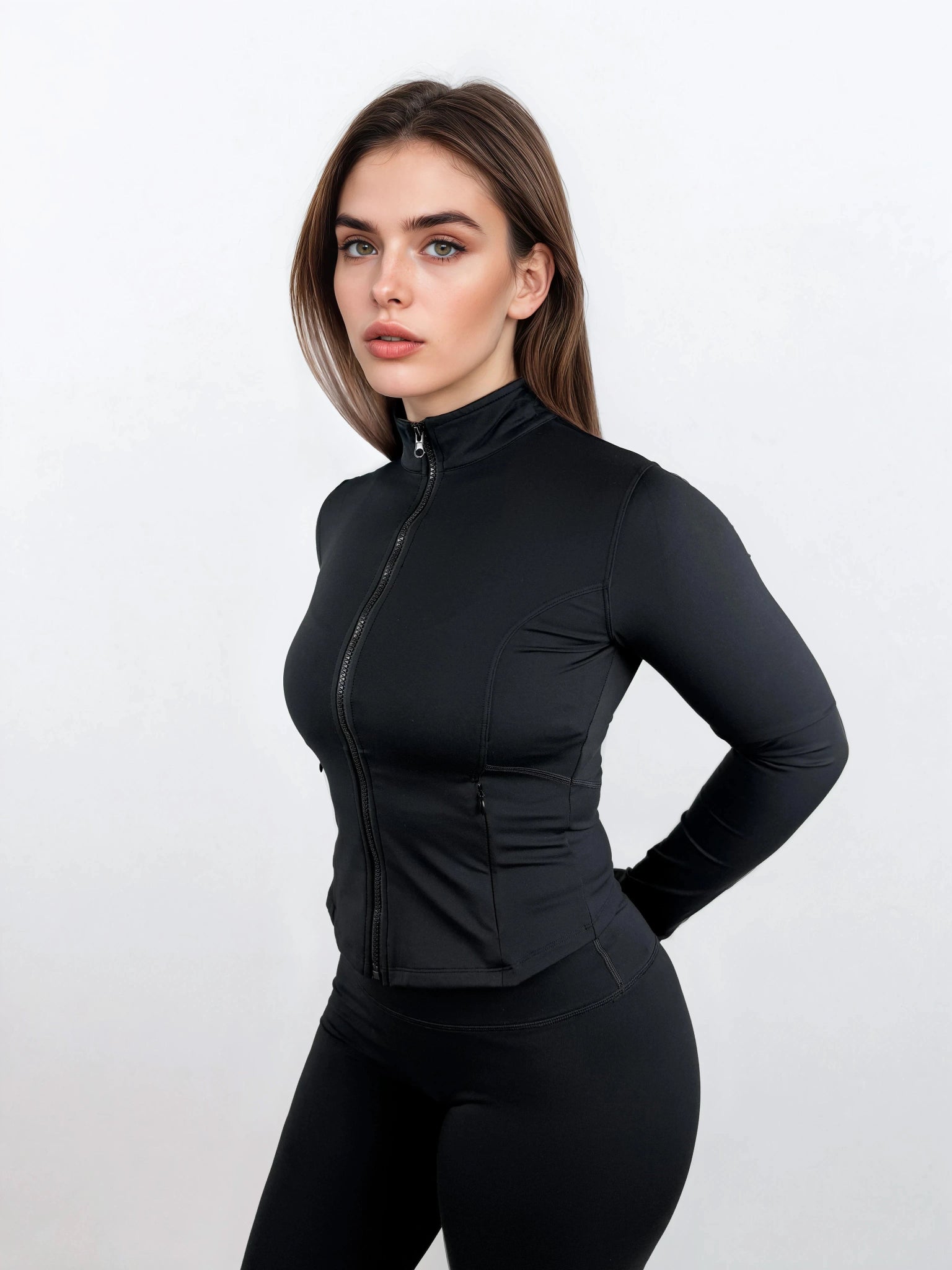 Macy Long Sleeve Zip Up - Black activewear by ANCARTA – Australian athleisure brand