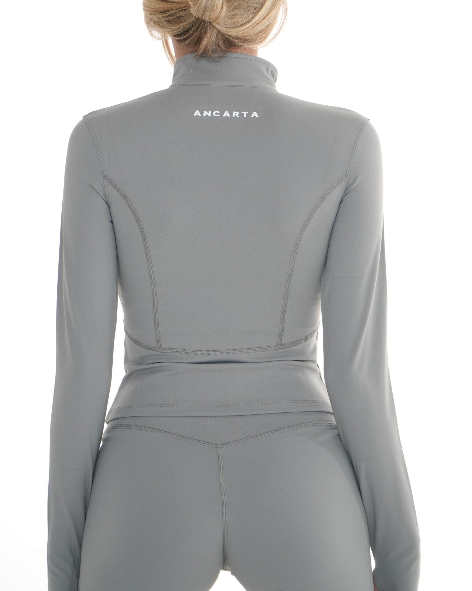 Macy Long Sleeve Zip Up - Sage Grey activewear by ANCARTA – Australian athleisure brand