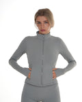 Macy Long Sleeve Zip Up - Sage Grey activewear by ANCARTA – Australian athleisure brand