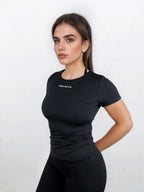 Macy Short Sleeve Top – Black activewear by ANCARTA – Australian athleisure brand