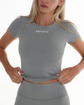 Macy Short Sleeve Top – Sage Grey activewear by ANCARTA – Australian athleisure brand