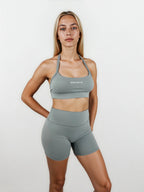 Macy Shorts – Sage Grey activewear by ANCARTA – Australian athleisure brand