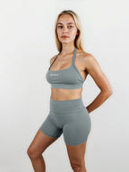 Macy Shorts – Sage Grey activewear by ANCARTA – Australian athleisure brand
