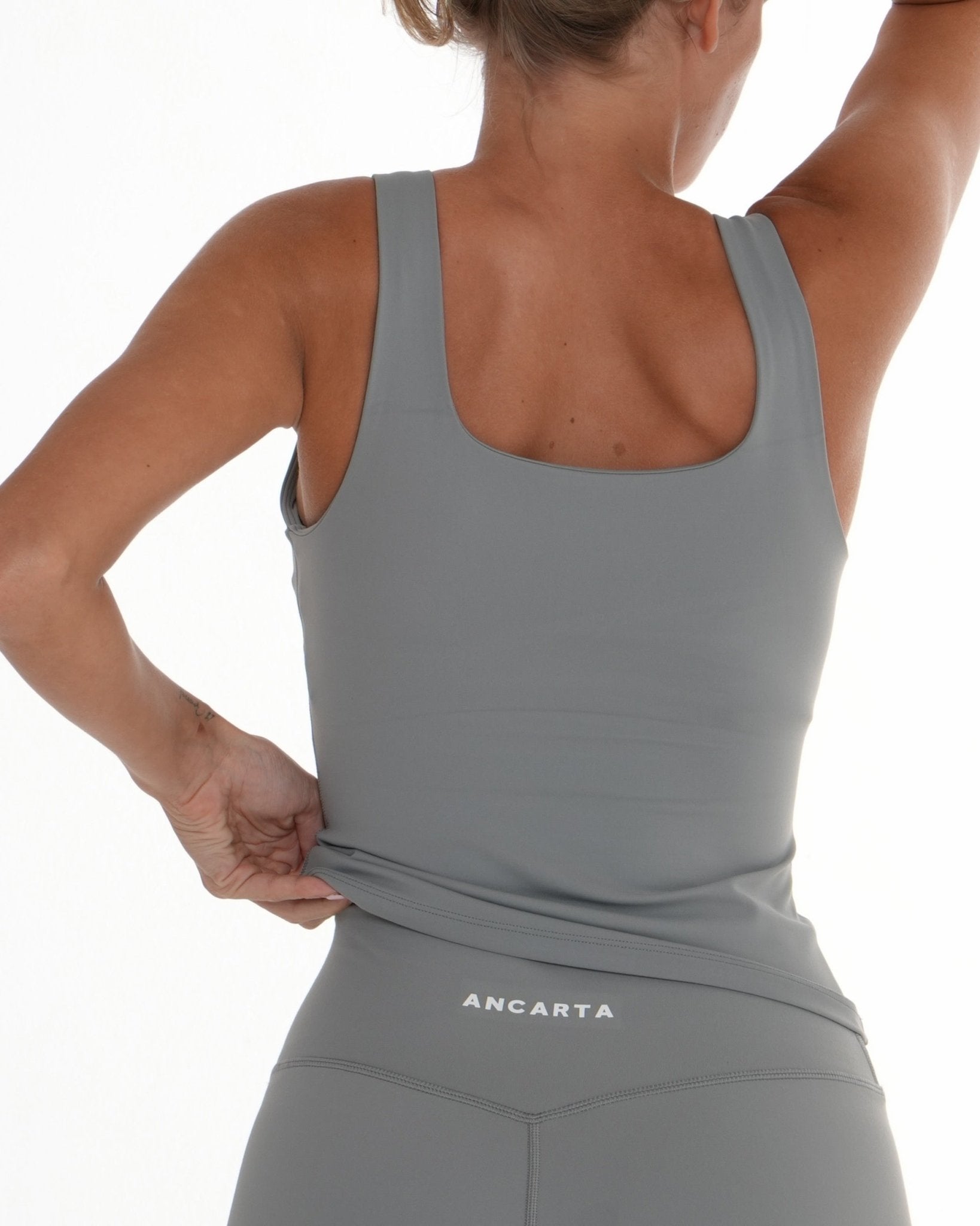 Macy Tank – Sage Grey activewear by ANCARTA – Australian athleisure brand