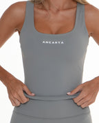 Macy Tank – Sage Grey activewear by ANCARTA – Australian athleisure brand