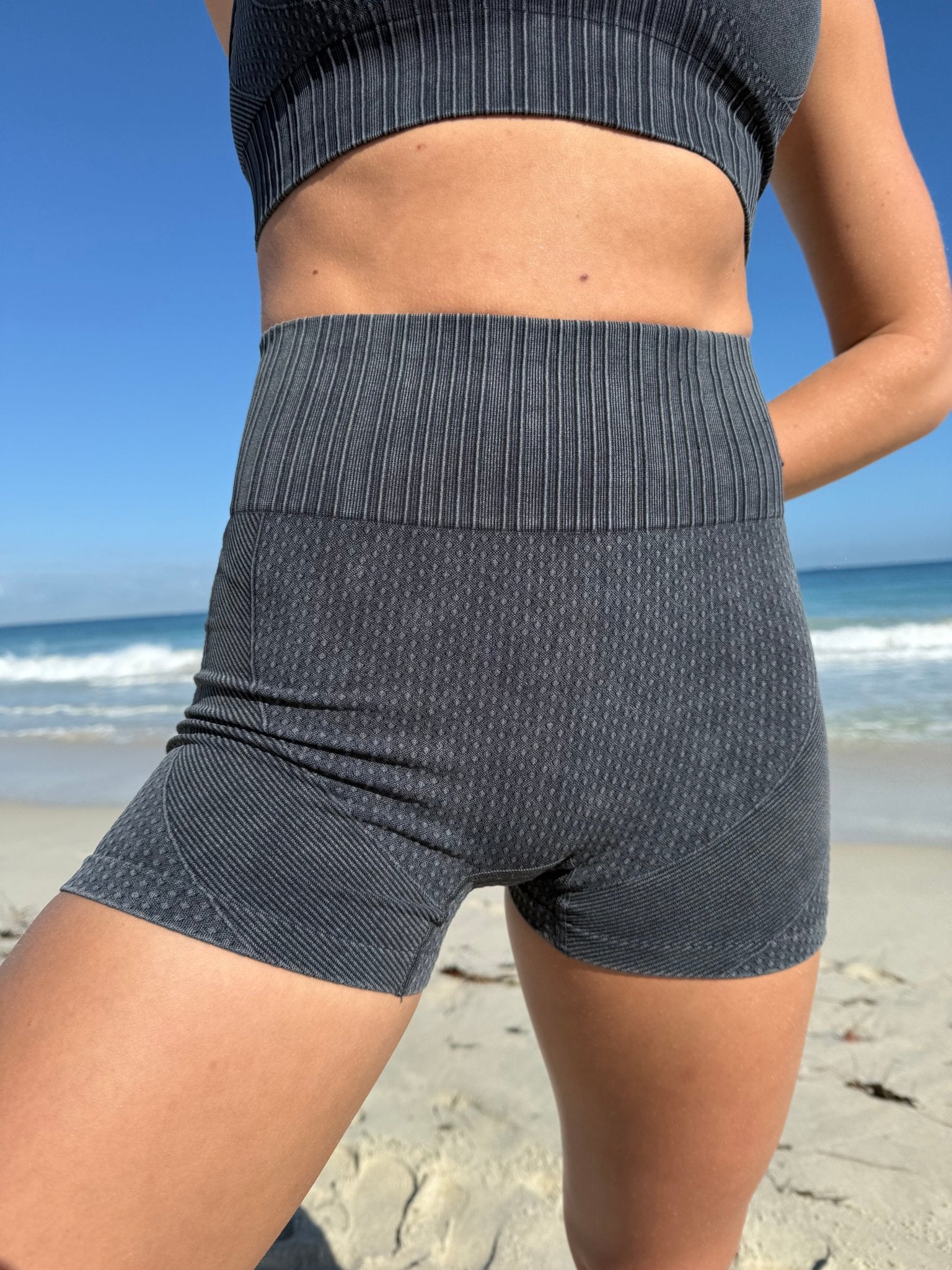 Melody Shorts – Charcoal activewear by ANCARTA – Australian athleisure brand