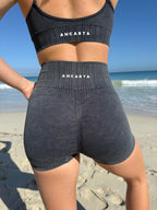 Melody Shorts – Charcoal activewear by ANCARTA – Australian athleisure brand