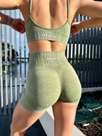 Melody Shorts – Dry Olive activewear by ANCARTA – Australian athleisure brand