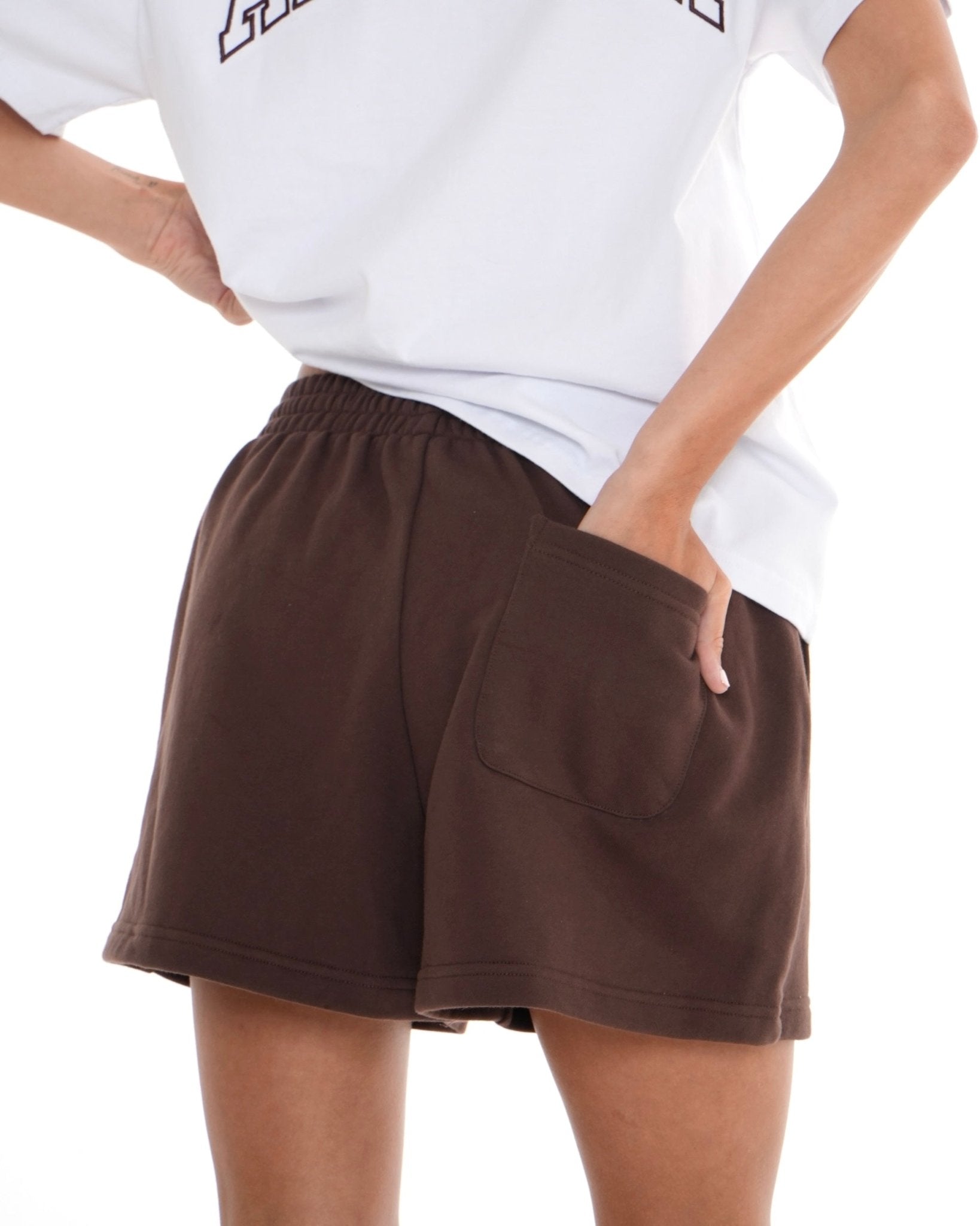 Organic Cotton Oversized Shorts - Coffee activewear by ANCARTA – Australian athleisure brand