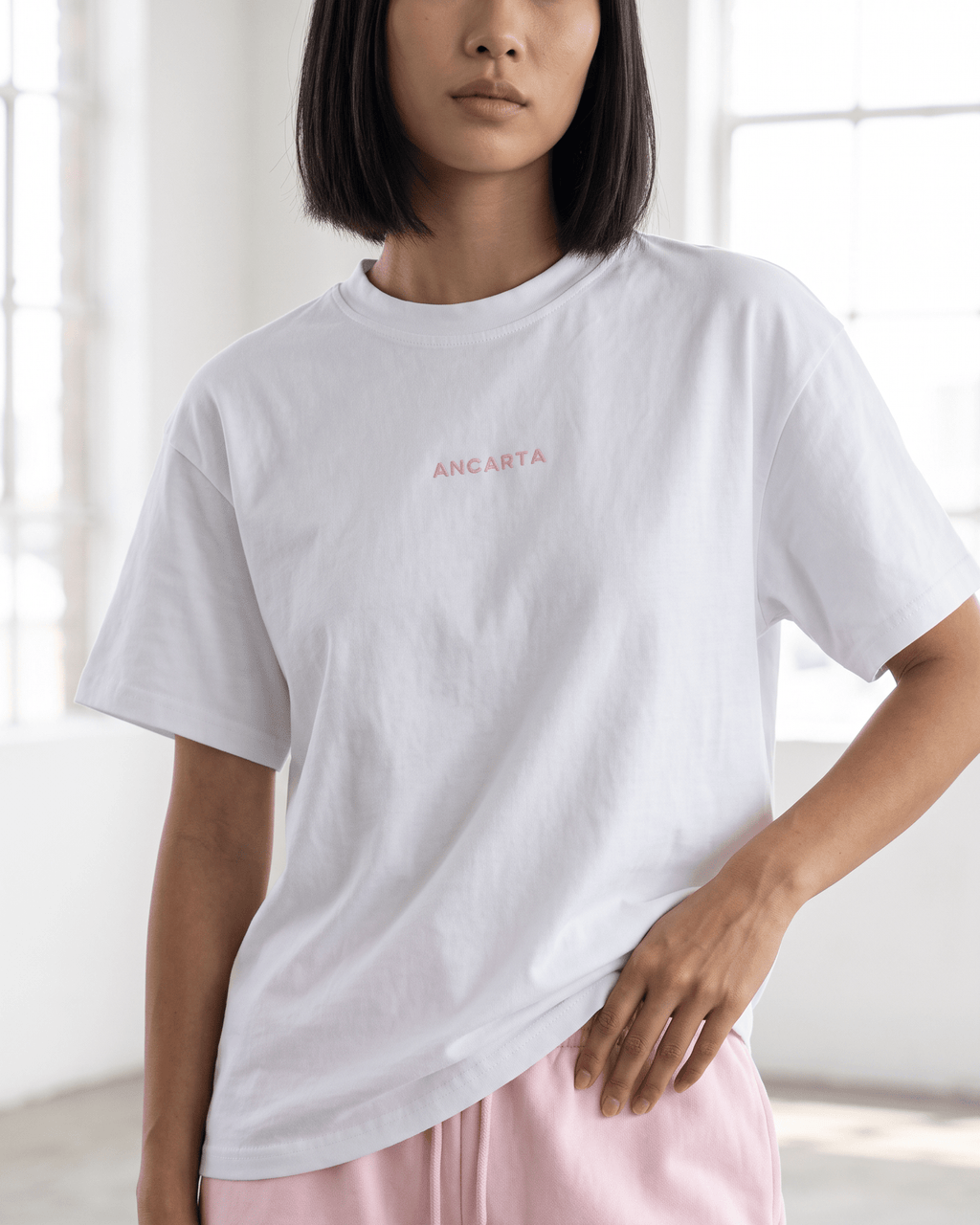 Organic Cotton Relaxed Tee in Pink – Ancarta