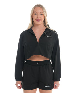 Pace Quarter Zip – Black activewear by ANCARTA – Australian athleisure brand