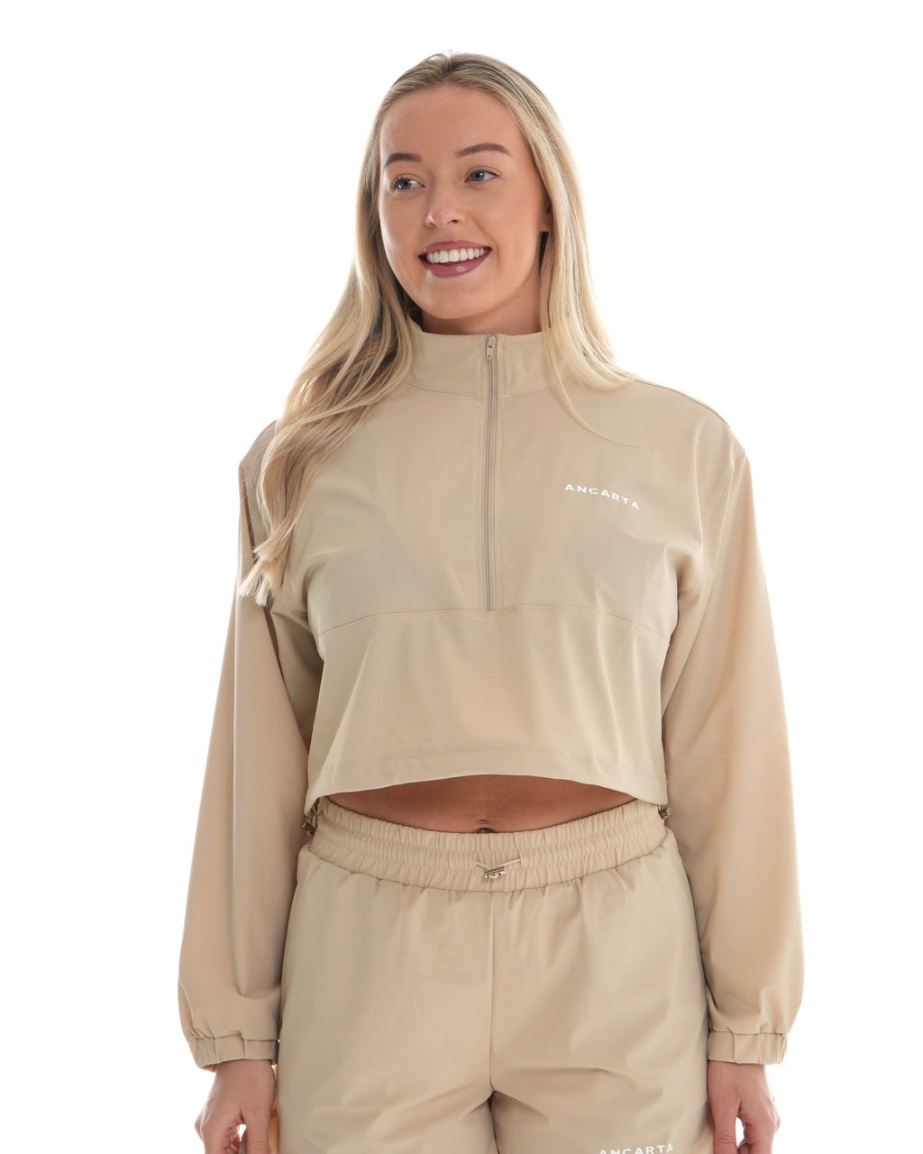 Pace Quarter Zip – Vanilla activewear by ANCARTA – Australian athleisure brand
